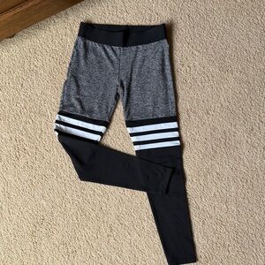 Bombshell Sportswear Gray and Black Striped Leggings